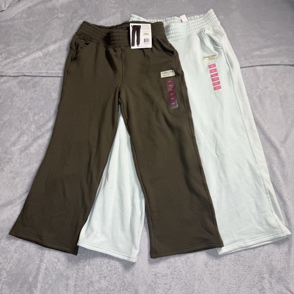 Earth Yoga Women's XXL Sweatpants Lot of 2 NWT Stretch Fleece Velour Lined